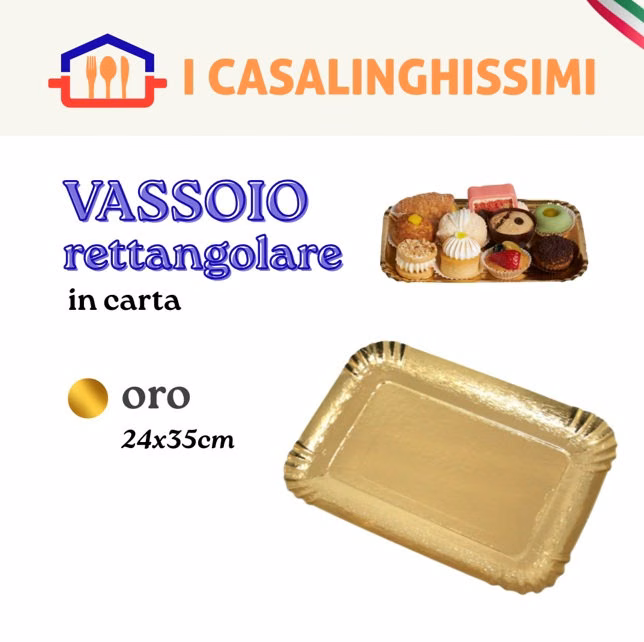 VASSOIO ORO RETTANGOLARE 24X35