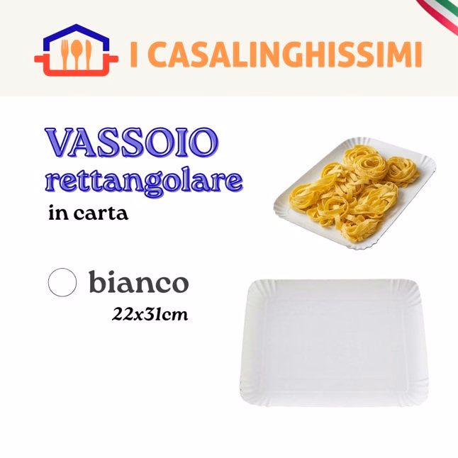 VASSOIO BIANCO RETTANGOLARE 22X31
