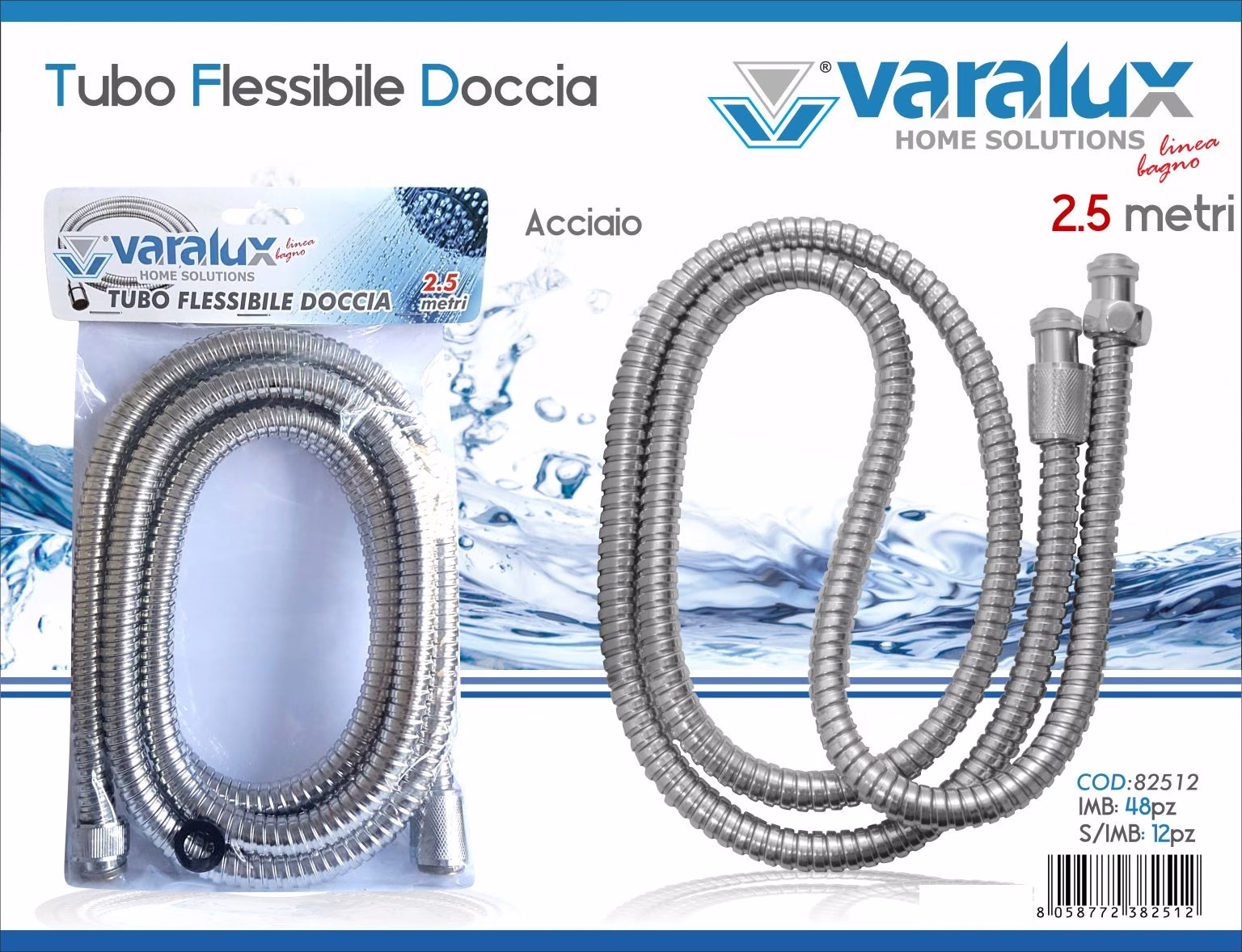 Tubo flessibile doccia 2,5mt BUSTA